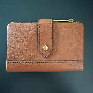 Small fossil leather wallet